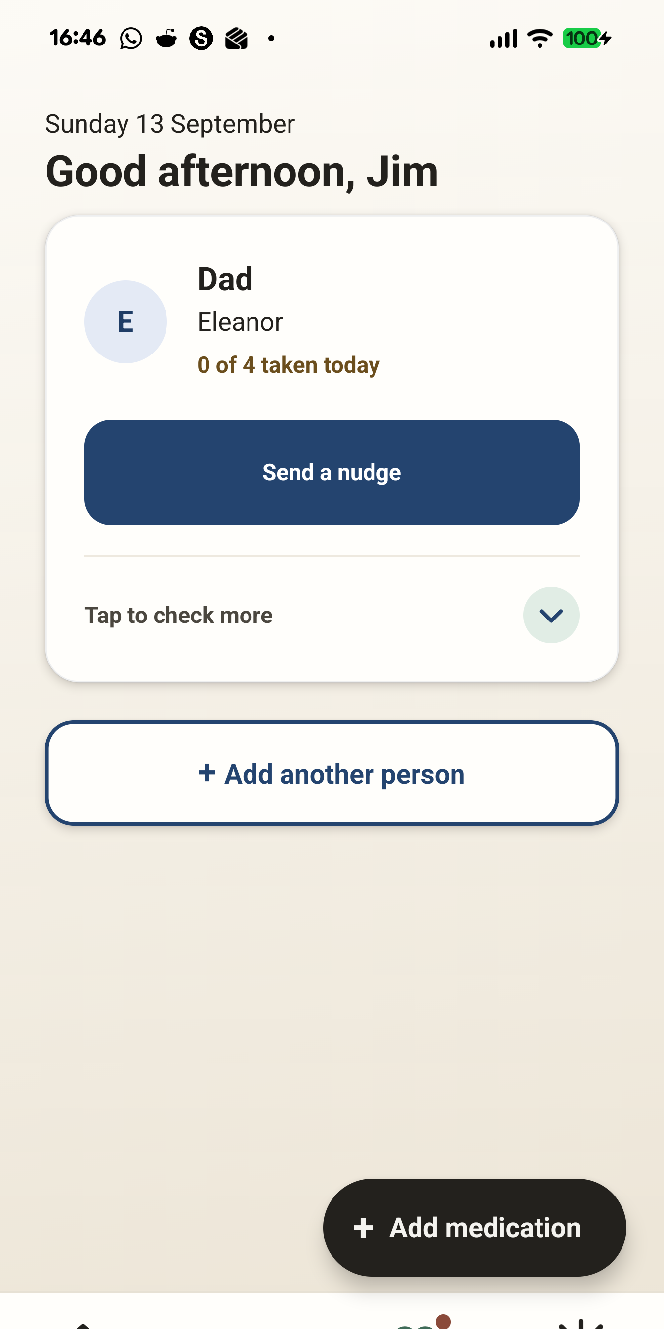 RemTab caregiver dashboard