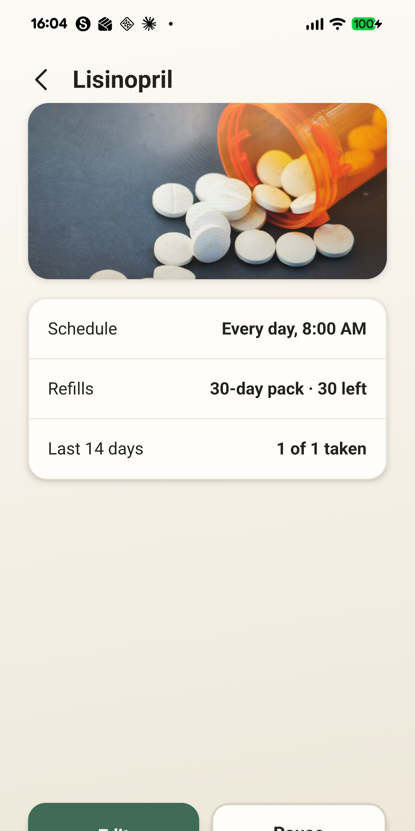 RemTab medication detail screen
